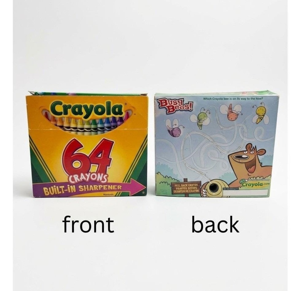 Vintage Crayola 64 Crayon Box Built-in Sharpener 60 Count Retired Dandelion 2006